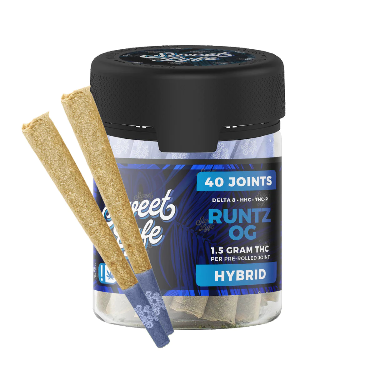 Sweet Lyfe 40 Pack of Joints D8+HHC+THCP - 1.5g per Joint - Runtz OG - Hybrid