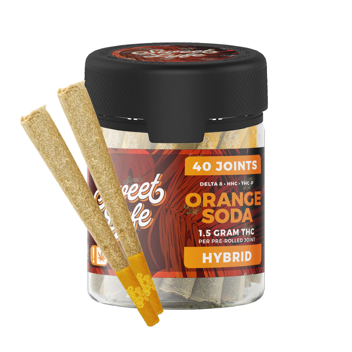 Sweet Lyfe 40 Pack of Joints D8+HHC+THCP - 1.5g per Joint - Orange Soda - Hybrid