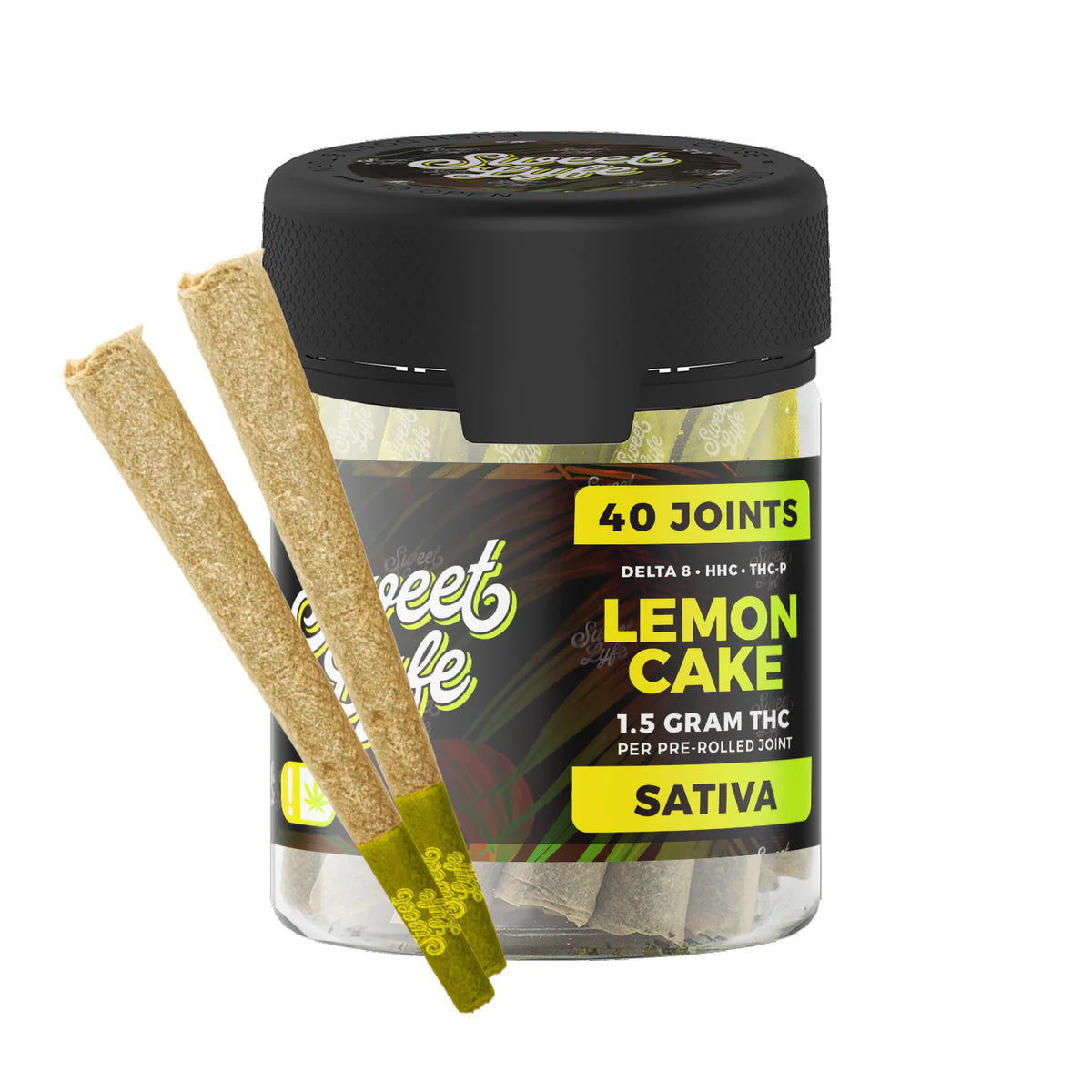 Sweet Lyfe 40 Pack of Joints D8+HHC+THCP - 1.5g per Joint - Lemon Cake - Sativa